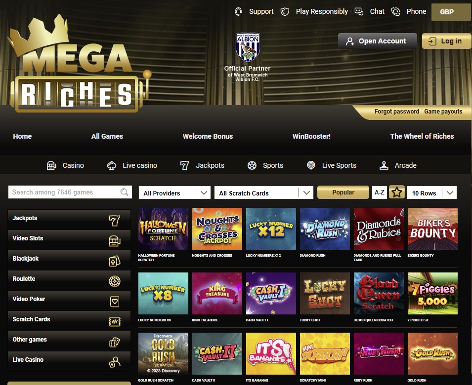 Latest UK casinos - Mega Riches