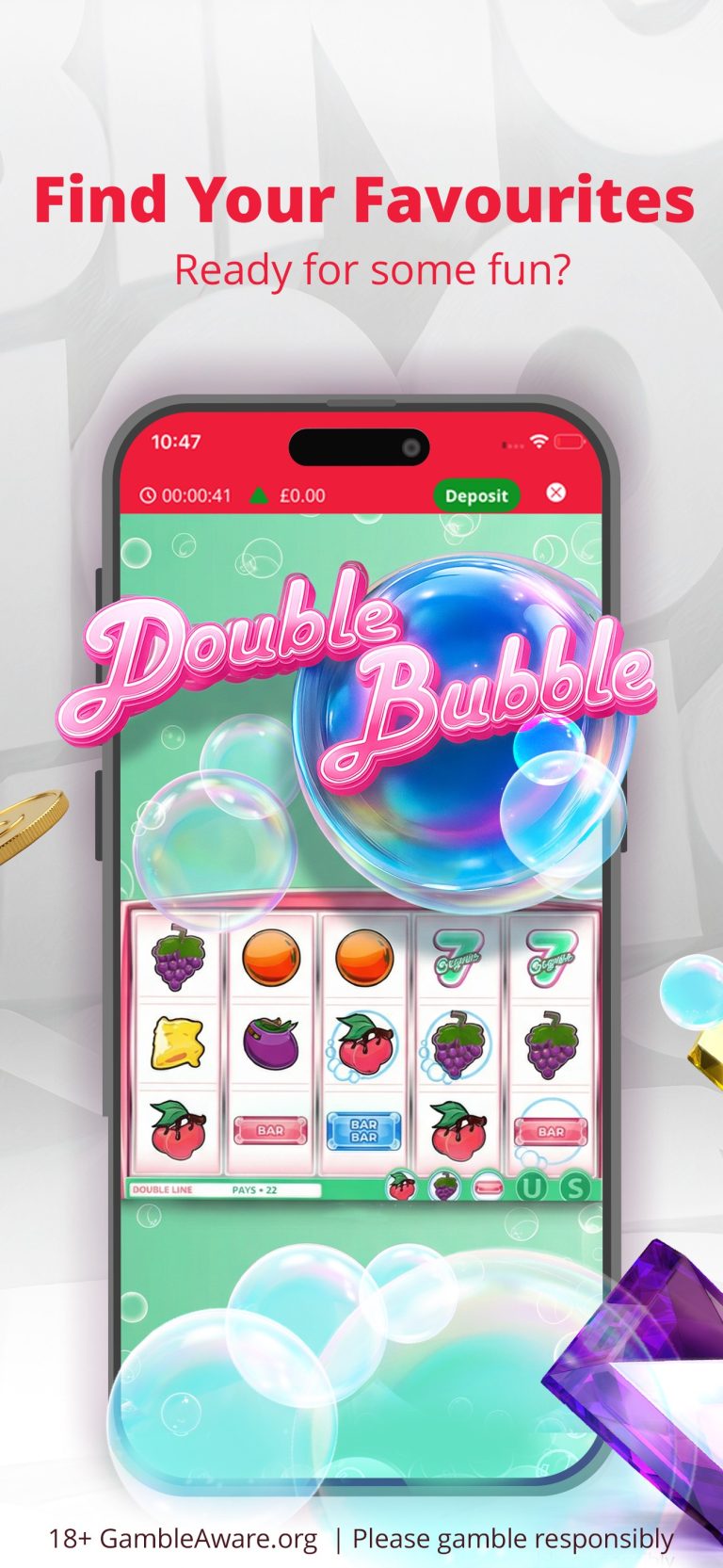 Heart Bingo app slots favourites screen – official App Store screenshot