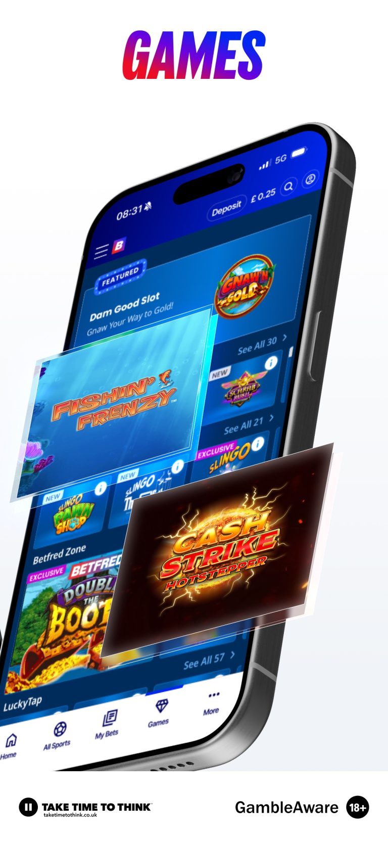 Betfred app games lobby – official App Store screenshot