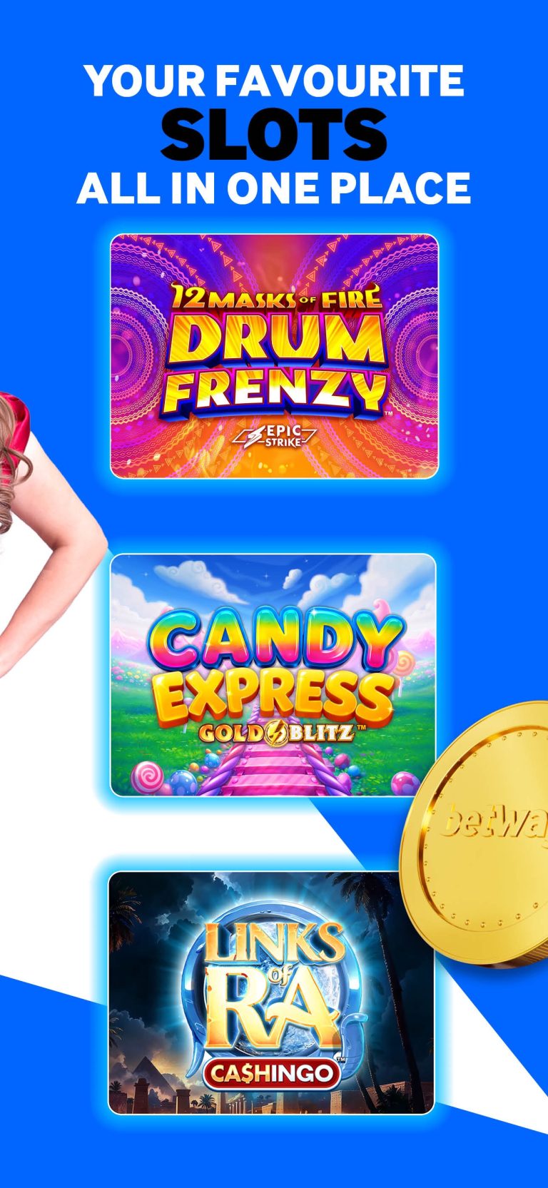 Betway Casino app slots lobby – official App Store screenshot