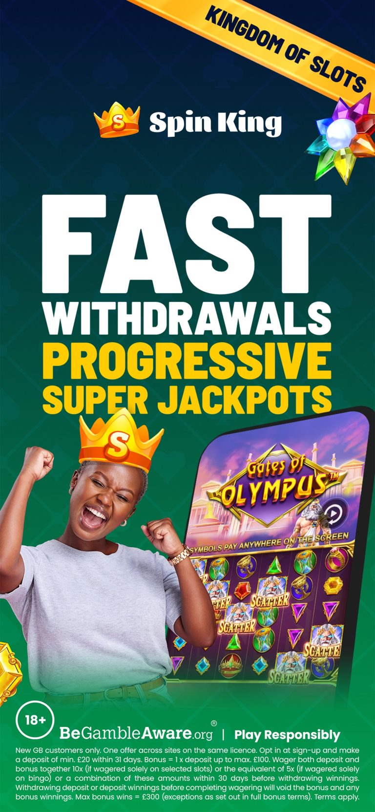 Spin King app progressive jackpots screen – official App Store screenshot